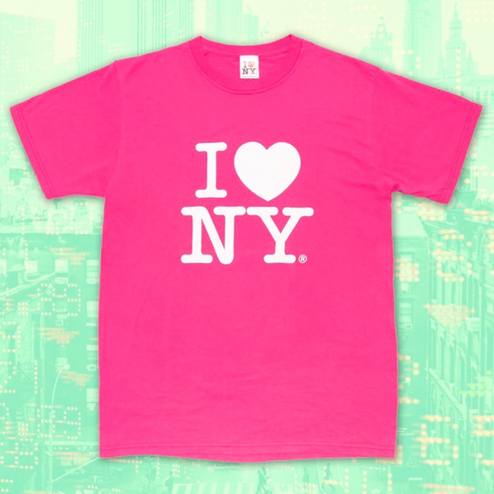I LOVE NY Vintage Authentic Hot Pink Men's Tee